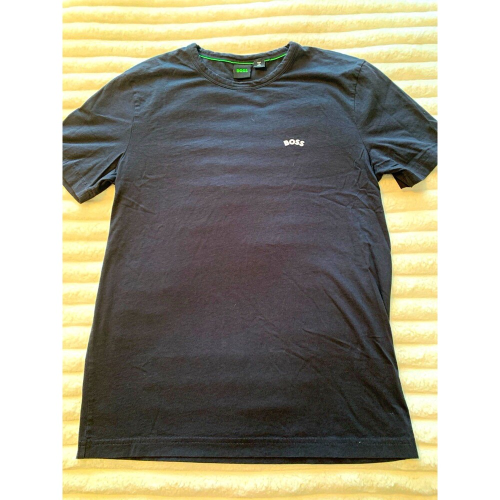 BOSS Black [M] Men's Solid Crew Neck Short Sleeve Logo T-Shirt